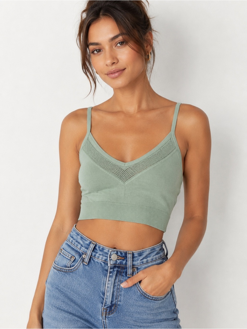 Ryka Light Green Seamless Strappy Bralette
